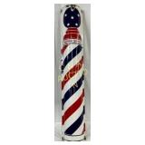 Porc. Convex Barber Shop Pole Sign, Early Modern