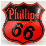 DS Porc. Phillips 66 Shield Sign, 30 x 30 Inches