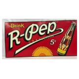 Emb. R-Pep Soda Metal Sign, 36in x 17in