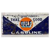 SS Porc. Gulf Gasoline Sign, 72 x 30 Inches