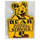 Bear Wheel Steering Service Metal Sign, 28in x 40