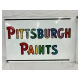 Porc. Pittsburgh Paints Flange Sign, 25in x 16in