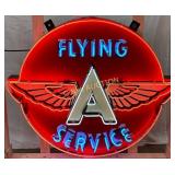 Flying A Neon Sign with Winged Logo, 52 x 45 Inche