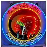 Indian Gasoline Motor Oils Neon Sign, 48 inches