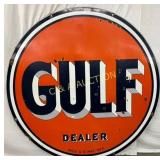 Gulf Dealer DS Porc. Sign, 5-Foot Diameter
