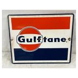 Porc. Gulftane Gas Pump Plate, 11in x 9in