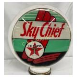 Milk Glass Texaco Sky Chief Gas Pump Globe, 16-In