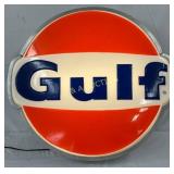 Gulf Lighted Lexan Can Sign, 34in x 32in