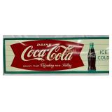 Coca-Cola Ice Cold Fishtail Sign, 53in x 17in