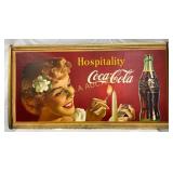 Rare 1960 Coca-Cola Hospitality Cardboard Sign in