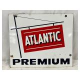 Atlantic Premium Porc. Gas Pump Plate Sign, 12in