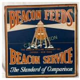 Beacon Feeds Dealer Self Framed Metal Sign, 37in x