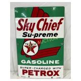 1959 Texaco Sky Chief Porc. Gasoline Pump Plate, 1