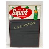 Emb. Metal Squirt Soda Menu Board Sign, 20in x 28i