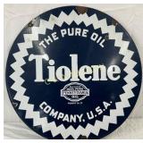 Tiolene Pure Oil Porcelain Sign, 26-Inch