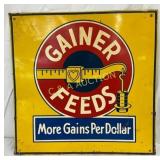 Gainer Feeds Dealer Metal Sign, 20in x 20in