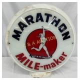 Marathon Milk Glass Gas Pump Globe, 16 inches