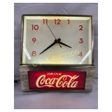 Coca-Cola Glass Front Light-Up Clock, 11×12 Inches