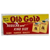 Emb. Old Gold Cigarettes Metal Sign, 33in x 14in