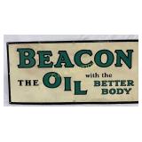 Beacon Oil SS Porc. Sign, 49in x 23in