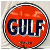 DS Porc. Gulf Dealer Sign, 5 Feet in Diameter