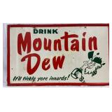 1955 Mountain Dew Self Framed Sign, 60in x 36in