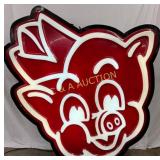 Emb. Lexan Piggly Wiggly Pig Can Sign with 9-Inch