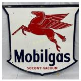 DS Porc. Mobilgas Sign with Pegasus Logo, 58 x 56