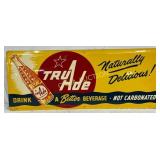 1952 Tru-Ade Emb. Metal Advertising Sign, 30in x