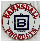 DS Porc. Barnsdall Products Sign with Hanging Ring
