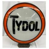 Tydol Gasoline Advertising Metal body Globe, 19 in