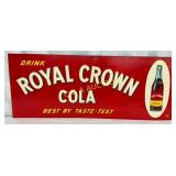 Emb. Royal Crown Cola Tin Sign, 30×12