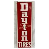 Dayton Tires Vertical Metal Self-Framed Sign, 18in