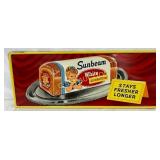 1960 Emb. Sunbeam Bread Metal Sign, 29in x 12in