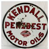 DS Porc. Kendall Motor Oils Sign, 36 Inches