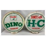 Two Sinclair Plastic Body Gasoline Globes, 16in Di