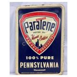 Emb. Paralene Motor Oil Metal Sign, 20in x 29in