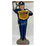 1957 Coca-Cola Double-Sided Metal School Zone Sign
