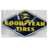 DS Porc. Goodyear Tires Sign, 54×31 Inches