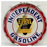 DS Porc. Independent Gasoline Ethyl Sign with Ring