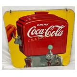 Coca-Cola Porc. Sign Featuring Soda Dispenser Desi