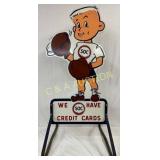 Early SOC Boy Wooden Sidewalk Sign, 24in x 56in