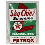 Porc. Texaco Sky Chief Gasoline Pump Plate, 12in