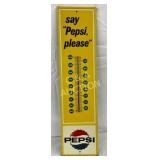 1963 Pepsi Say Pepsi Please Thermometer, 8in x 28i