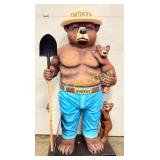 Smokey the Bear Large Fiberglass Statue with Fire