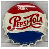 Pepsi-Cola Metal Bottle Cap 30 inches