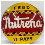 Nutrena Feed Sign, Metal Convex, 42-Inch Diameter
