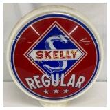 Skelly Milk Glass Wide Body Gas Pump Globe, 16 Inc