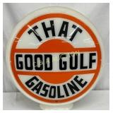 Milk Glass Gulf Gasoline Wide Body Globe, 16 inche