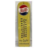 Emb. Pepsi-Cola Metal Thermometer, 7in x 27in